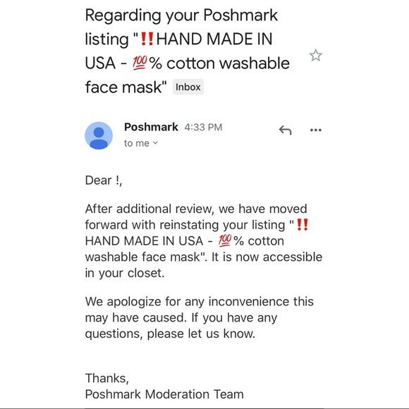 ‼️4 MASKS -HAND MADE IN USA - 💯% cotton masks - Picture 8 of 8